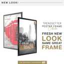 MCS Trendsetter 16x24 Poster Frame Black High-Gloss, Vertical & Horizontal Wall Hanging Large Picture Frame for Photos, Posters & Art Prints (2-Pack)