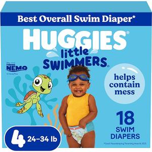 Huggies Little Swimmers Disposable Swimming Diapers, Size 4 (2434 lbs), 18 Ct