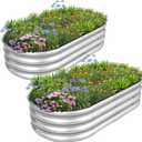 1MORE Galvanized Raised Garden Bed- Planter Garden Boxes Outdoor, Raised Beds for Gardening, 4x2x1ft Metal Garden Bed Kit for Vegetables Flower, Planter Raised Beds with Tools.Silver-2pack (421ft2pcs)