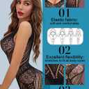 SeaFever Sexy Lingerie for Women Fishnet See Through Bodysuit One Piece V-Neck Mini Dress Intimates Sex Clearance Strapless Mesh Chemise Babydoll (Black) (Black)