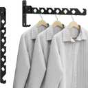 Wall Mounted Clothes Drying Rack, Wall Clothes Hanger Hook for Laundry Room Hanger Foldable, Wall Clothes Rack Indoor, Perfect for Small Spaces, Matte Black 2 Packs