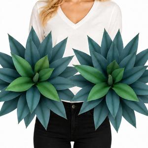 Artificial Agave Plants Outdoor,22”UV Resistant Fake Silk Plants with 23 Lifelike Leaves,Faux Yucca Floor Plants for Home Front Porch Patio Office Door Step Hotel Desert Style Decor 2Pack