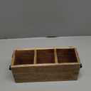 Samhita Mango Wood Cutlery Holder Caddy Organizer Wooden Utensil Storage Organizer Countertop for Silverware Fork Spoon Spatula 3 compartments (11" x 4" x 4.5")