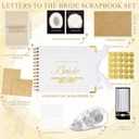 Wedding Guest Book Letters to The Bride Scrapbook Wedding Memory Book Bridal DIY Blank Paper Scrapbook Photo Album Guest Sign with Pearl Stickers(8.5 x 7 Inch,Classic,White)