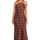 Anika Maxi Dress - Brown Polka Dot S