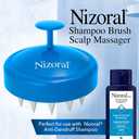 2 x Nizoral Hair Shampoo Brush with Soft Silicone Scalp Massager Brush Head, for All Hair Types, Deep Cleanses Scalp and Removes Dead Flaky Skin and Residue