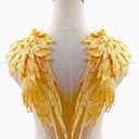 Angel Wing Applique, Embroidered Wings, Yellow Appliques for Dresses,Shoulder Applique 1 Pair(Yellow)