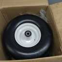 phepetroll 13x6.50-6 Flat Free Lawn Mower Tires and Wheels 3/4" 5/8" 1/2" Ball Bearings, 13x6.5x6 Zero Turn Mower Front Tires, Smooth Tires for Commercial Grade Lawn 5.5"-7.5" Adjustable Centered Hub