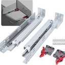 LONTAN Undermount Soft Close Drawer Slides 15 Inch Hidden Bottom Mount Full Extension Cabinet Rails with Rear mounting Bracket and Locking Devices 1 Pair Concealed Drawer Runners 100lb Load Capacity