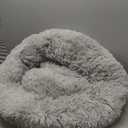 Original Calming Pet Bed, Warm Plush Donut Dog Bed, Washable (XL (31"/80CM), Grey)