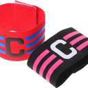 Colorful Soccer Captain Armband for Adults Durable Nylon Football Arm Bands Comfortable Fit for Team Sports Black Red