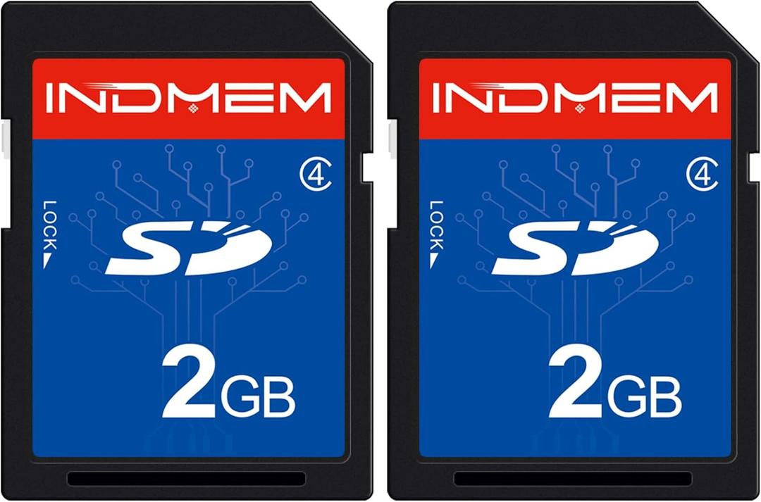 INDMEM 2 Pack SD Card 2GB Class 4 Flash Memory Card 2G SLC Stanard Secure Digital Cards (2PC)