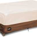 JinHrtoyi Patio Coffee Table Cover,36Wx24Dx16H Inches 100% Waterproof Heavy Duty Outdoor Rectangular Side Table Cover,Beige&Brown Modern Style Outdoor Furniture Covers