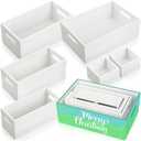 Yetene Set of 6 Wood Storage Boxes with Handles Wooden Nesting Crates Rustic Farmhouse Storage Container for DIY Crafts Party Home Table Decoration Display(White)