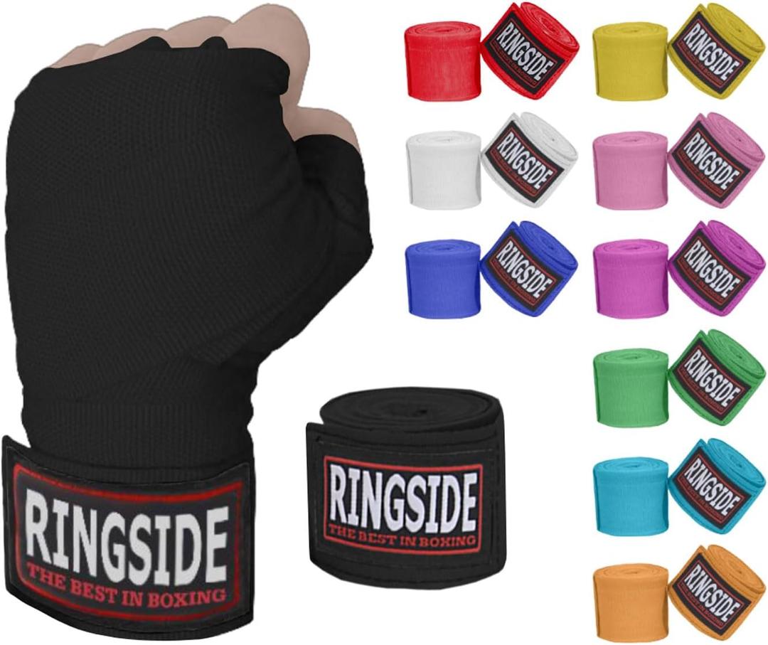 Ringside 180 Inch Mexican Style Boxing Hand Wraps (Black)