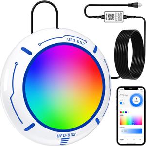 Above Ground Pool Lights with APP Control 20W RGB Dimmable LED Pool Lights with Suction Cups and Built-in Magnets 12V Underwater Pool Light for Above ground Inground Pools IP68 Waterproof 28FT Cord W