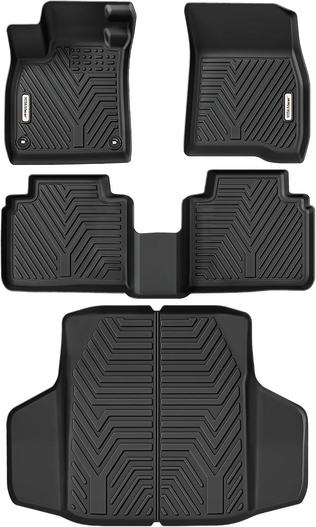 YITAMOTOR Floor Mats & Trunk Mat Fit for Honda Accord 2026 2025 2024 2023 (Gasoline & Hybrid), All Weather TPE Floor Liner Custom Fit for Accord Accessories, 1st, 2nd Row and Cargo Liners, Black