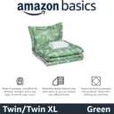 Amazon Basics Lightweight Microfiber Comforter Set, 5-Piece, Bed-in-A-Bag, Twin/Twin XL, Green Floral