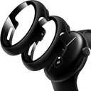 2 x TAURI 2 Pack Hard Case for Google Pixel Watch 3 (2024)/Pixel Watch Series 2 1 41mm with 9H Tempered Glass Screen Protector, [Touch Sensitive] [Full Coverage] Slim Cover for Pixel Watch 3, Black