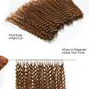 BEEOS Kinky Curly Crochet Human Hair 18 Inch, Pre-Separated Knotless Feather Crochet Hair for Black Women, Reusable Invisible String #30 Auburn Ginger 40g