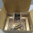 Linkaa Privacy Door Lever Gold Satin Brass Square Door Handle Levers with Lock, Keyless Lock, Privacy Function Exterior/Interior Handles (1 Pack, Privacy (Keyless Lock))