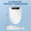 Electric Bidet Toilet Seat, Elongated, Warm Water with Air Dryer, Heated Seat and Slow Close Lid, Adjustable Water Temperature, Front and Rear Wash, LED Nightlight, Wireless Remote, 102