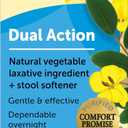 Senokot-S Dual Action 60 Tablets, Natural Vegetable Laxative Ingredient Plus Stool Softener Tablets, Gentle Dependable Overnight Relief Of Occasional Constipation White