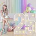 JoyMuse 3ft Marquee Numbers 25, Large Light Up Numbers 25, 25th Birthday Party and Anniversary Decoration, Yellow Light