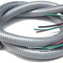 Sealproof Power Whip Assembly, 3/4-Inch x 6 Ft Nonmetallic Liquid Tight Flexible Electrical Conduit and 8 Gauge Wire Single Phase Preassembled A/C Hook-up Whip Kit, 3/4" Dia