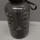 AQUAFIT 1 Gallon Water Bottle with Time Marker - Straw & Chug Lid - BPA Free Gym Water Bottle with Straw - Big Gallon Jug (Gray, 128 oz - 2in1 Lid)