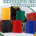 Quicker and Easier Gift Wrap Cutter (2-Pack) | Wrapping Paper Cutter with Replaceable Blade Sets | Christmas Holiday Birthday Wrapping Tool(Black+Red)