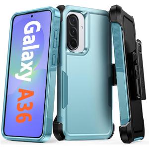 FNTCASE for Samsung Galaxy A36-5G Case: for Samsung Galaxy A56 5G Case Heavy Duty Drop Protection with Rugged Belt-Clip Holster & Kickstand Military Grade Shockproof Durable Protective Cover (Green)