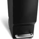 simplehuman 40 Liter / 10.6 Gallon Slim Kitchen Step Trash Can With Secure Slide Lock, Black Plastic