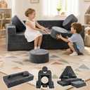 HOMFINE 16PCS Modular Kids Play Couch Set, Sectional Sofa for Playroom, 14.7"x32.4"x55.1"