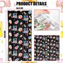 Funny 6 7 Meme Birthday Party Supplies 2 Pack Donut Theme Decorations 3.3x6.6ft Tinsel Foil Fringe Curtains Black Backdrop Streamers Ice Cream Six Seven Photo Decor for Kids