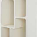 Deco 79 Wooden Geometric Arched Wall Shelf with Block Shapes, 24" x 10" x 31", Cream