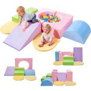 IFNOW Climbing Toys for Toddlers Indoor,7-Piece Foam Toddler Climbing Blocks Set, Colourful Soft Play Climbing,Play Gym Climber Structures for Toddler,Climb and Crawl Play Set with Widended Velcro, 7pcs