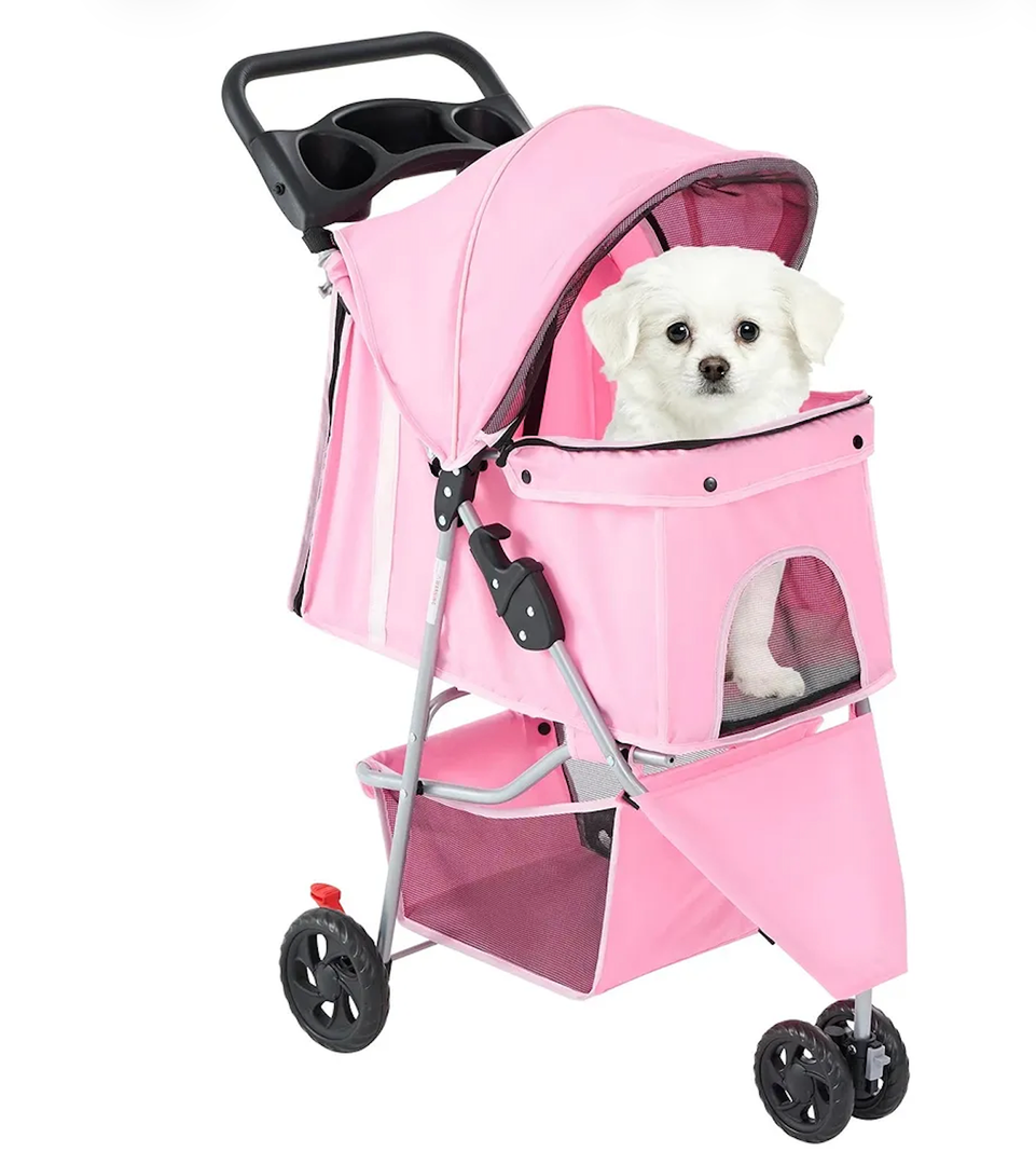 DUMOS 3 Wheels Pet Stroller for Small Dogs and Cats