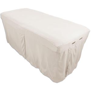 Microfiber Massage Table Skirt by Body Linen - Massage Table Bed Skirt to Fit Standard Size Massage Tables - Lightweight, Super Soft and Stain-Resisting - Color = Natural