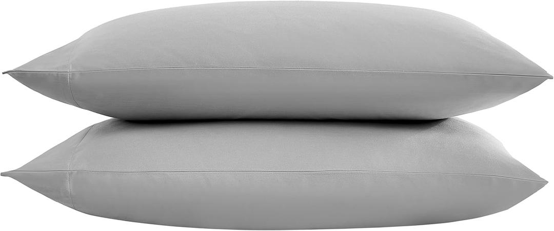 Vera Wang - Pillow Case Set, Luxury Sateen Cotton Bedding, 800 Thread Count, Soft & Smooth Bedding Set (Steel Grey, Standard Pillowcases)