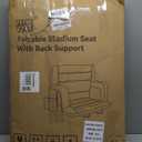 Stadium Seats with Back Support Wide, Exclusive Bleacher Chairs with Back and Cushion Folding Stadium Chairs, 6 Reclining Positions Waterproof Bleacher Seats with 2 Hooks (Wide|22.5" Black)