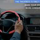 Steering Wheel Covers, 3PCs Carbon Fiber Anti-Skid Clip on Car Steering Wheel Cover Protector Universal for Most Car Wheel, Black