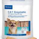 Virbac C.E.T. Enzymatic Oral Hygiene Chews for Dogs, X Small - Plaque & Tartar Control - Single Layer Beefhide with Exclusive Dual-Enzyme System & Tasty Chicken Flavor - Easy to Give Dog Dental Chew