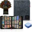 Top Loader Binder – Includes 9 Card KINGLGX Booster Pack -  Holo, Holds 252 Toploaders, Rigid 9-Pocket Pages, Premium Zippered Collector Binder for Pokémon, Sports Cards & TCG