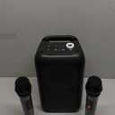 Karaoke Machine, Portable Bluetooth Speaker with 2 Wireless Karaoke Microphones, Karaoke Machine for Adults Kids with PA System, Powered Cabinets Support TWS/TF/USB/AUX for Home Party Stage, Xmas Gifts (Black)