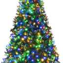 Goplus 8FT Pre-Lit Artificial Christmas Tree Auto-Spread/Close up Branches 11 Flash Modes with Multicolored 750 LED Lights & Metal Stand