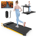 Walking Pad, Under Desk Treadmill with Incline, 300 Lbs Capacity Portable Treadmill for Home Office, 2 in 1 Mini Desk Treadmill with Remote Control, LED Display
