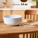 Metflavor Pasta Bowls Set of 8, 34oz Speckled Ceramic Bowls Set for Serving Salad, Pasta, Soup, Dinner, 8" Wide and Deep Bowls, Dishwasher & Microwave Safe, Matte Terracotta Base (Gray White)