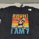 Kids 7 Year Old Birthday Dabbing Boy Bruh It's My 7th Birthday T-Shirt S