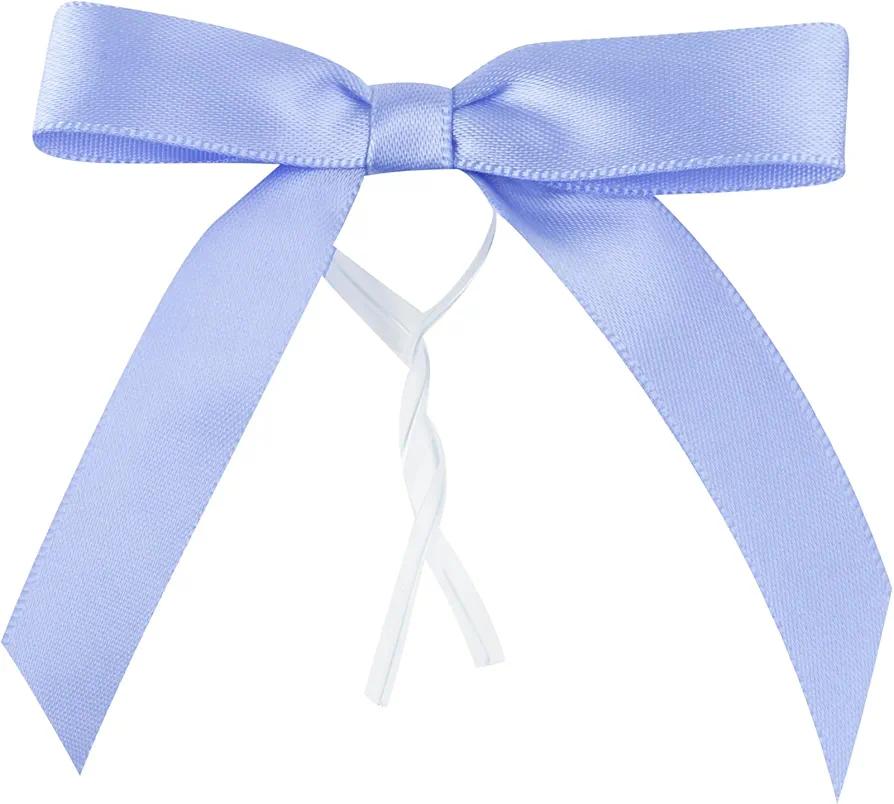 Restaurantware - Gift Tek 3 x 2.5 Inch Satin Ribbon Bows, 4000 Twist Tie Bows - Pre-Tied, Vibrant, Purple Polyester Gift Wrapping Bows, For Treat Bags, Crafts, Packages, Decoration- Restaurantware